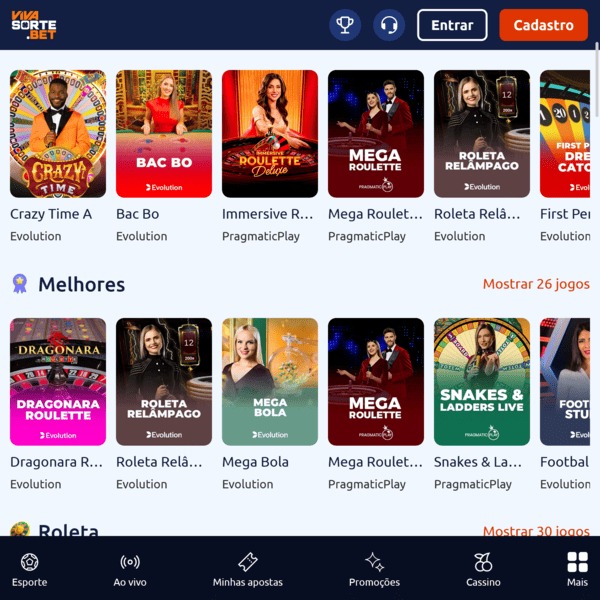 Viva Sorte Bet - Jogos de cassino ao vivo